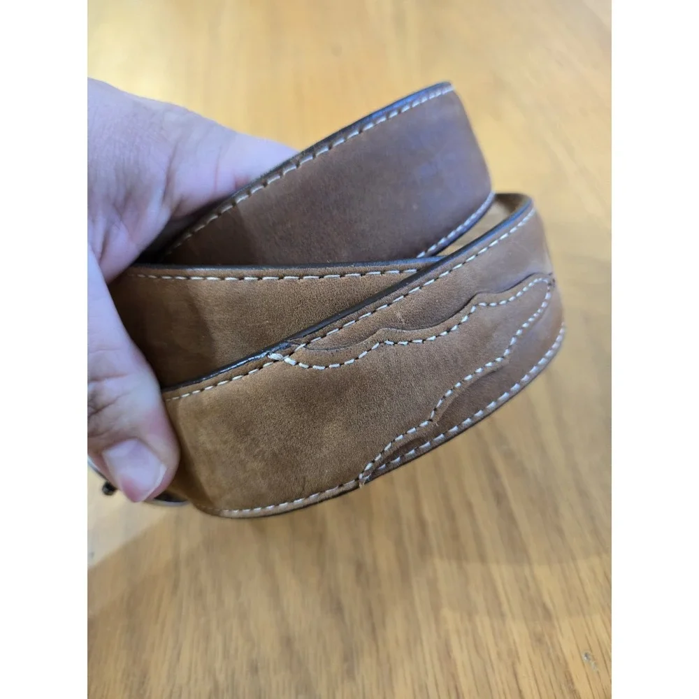Justin Boots Mens Brown Leather Classic Western Belt Size 54 X5409 Top Grain USA
